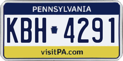 PA license plate KBH4291