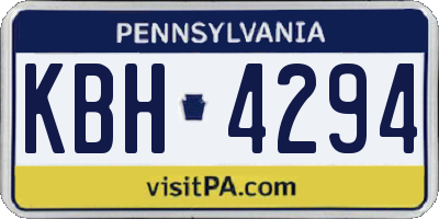 PA license plate KBH4294