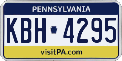 PA license plate KBH4295