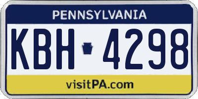 PA license plate KBH4298