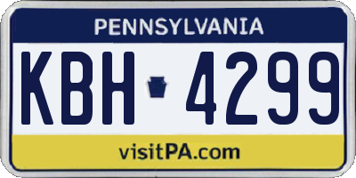 PA license plate KBH4299
