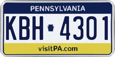 PA license plate KBH4301