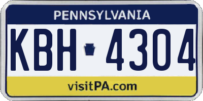 PA license plate KBH4304