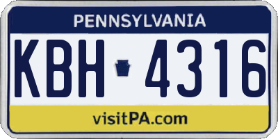 PA license plate KBH4316