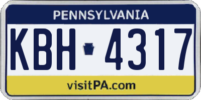 PA license plate KBH4317