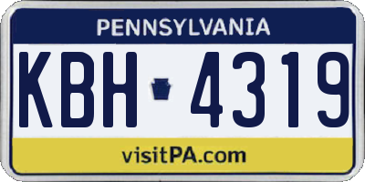 PA license plate KBH4319