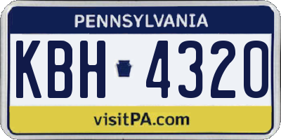 PA license plate KBH4320