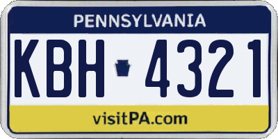 PA license plate KBH4321