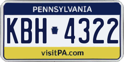 PA license plate KBH4322