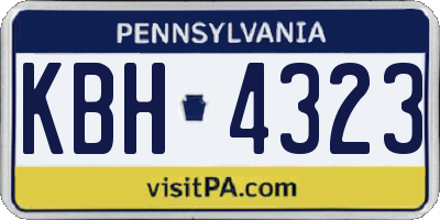 PA license plate KBH4323