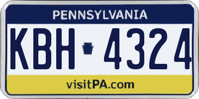 PA license plate KBH4324
