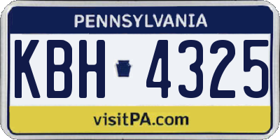 PA license plate KBH4325