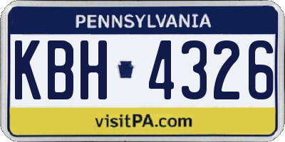 PA license plate KBH4326