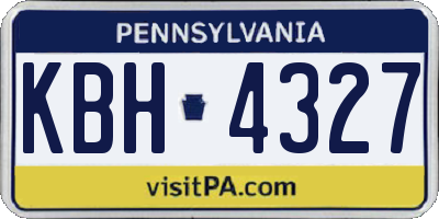 PA license plate KBH4327