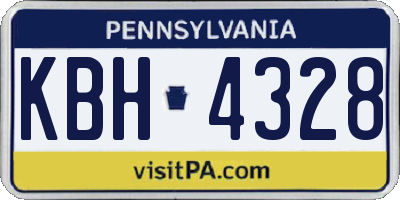 PA license plate KBH4328