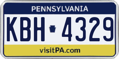PA license plate KBH4329