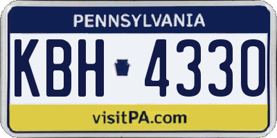 PA license plate KBH4330