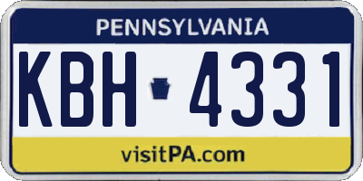 PA license plate KBH4331