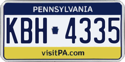 PA license plate KBH4335