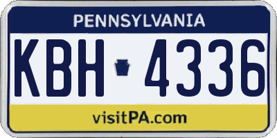 PA license plate KBH4336