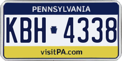 PA license plate KBH4338