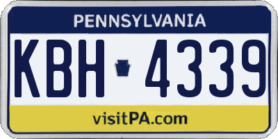 PA license plate KBH4339