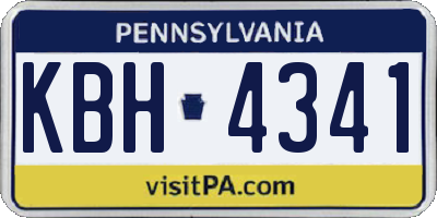 PA license plate KBH4341