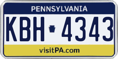 PA license plate KBH4343