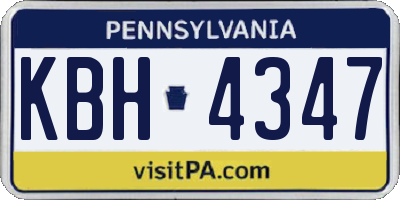 PA license plate KBH4347