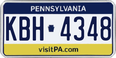 PA license plate KBH4348