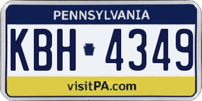 PA license plate KBH4349