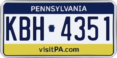PA license plate KBH4351