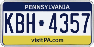 PA license plate KBH4357