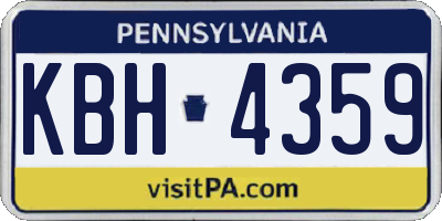 PA license plate KBH4359