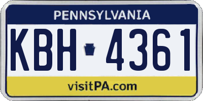 PA license plate KBH4361
