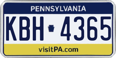 PA license plate KBH4365