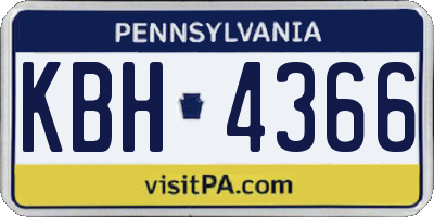 PA license plate KBH4366