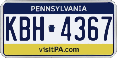 PA license plate KBH4367