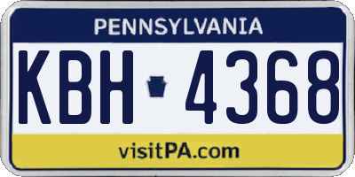 PA license plate KBH4368