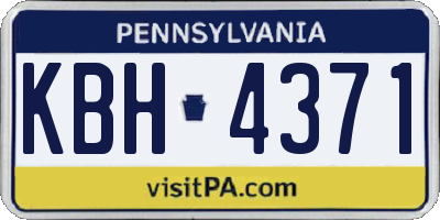 PA license plate KBH4371