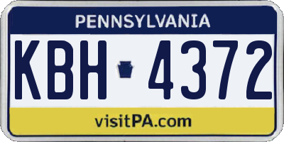 PA license plate KBH4372