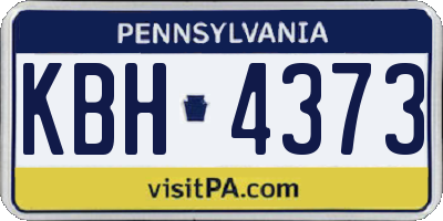 PA license plate KBH4373