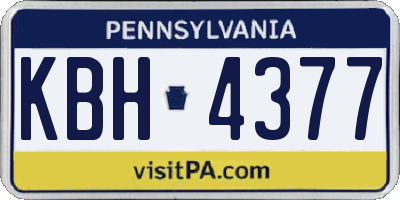 PA license plate KBH4377