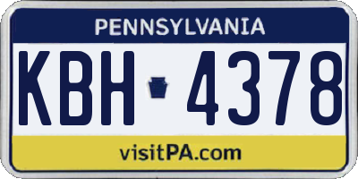 PA license plate KBH4378