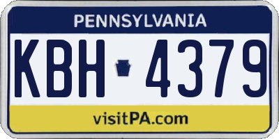 PA license plate KBH4379
