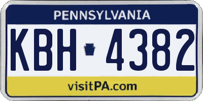 PA license plate KBH4382