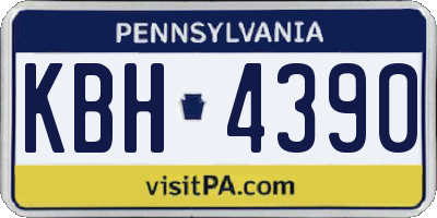 PA license plate KBH4390