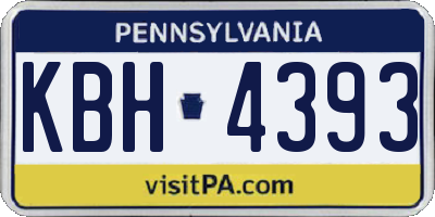 PA license plate KBH4393