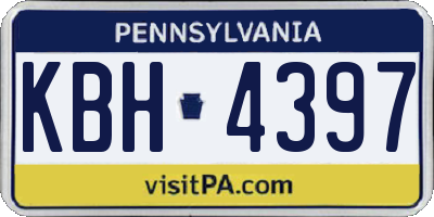PA license plate KBH4397