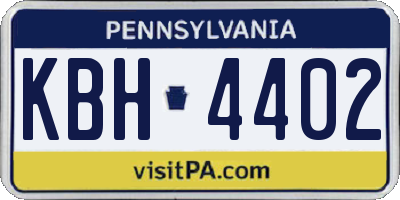 PA license plate KBH4402